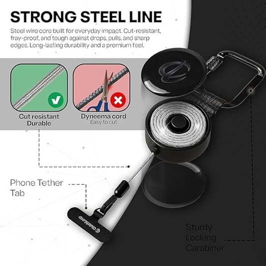 Soporte retráctil antirrobo para teléfono .